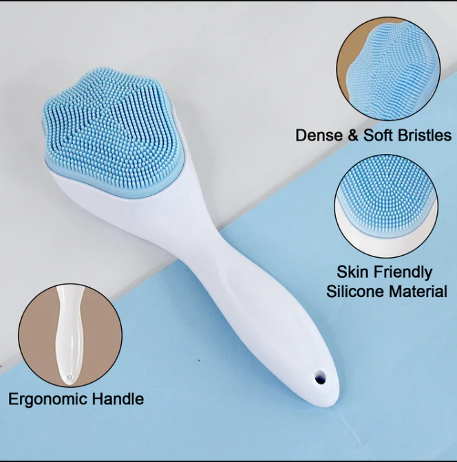 Silicone Face Scrubber Exfoliating Brush, Manual Handheld Facial Cleansing Brush (2 Pcs)