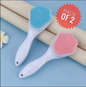 Silicone Face Scrubber Exfoliating Brush, Manual Handheld Facial Cleansing Brush (2 Pcs)